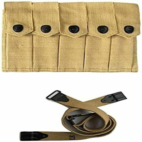 U.S USGI WWII 5 Pocket Canvas Pouch with M1903 Thompson SMG Kerr Pattern Sling