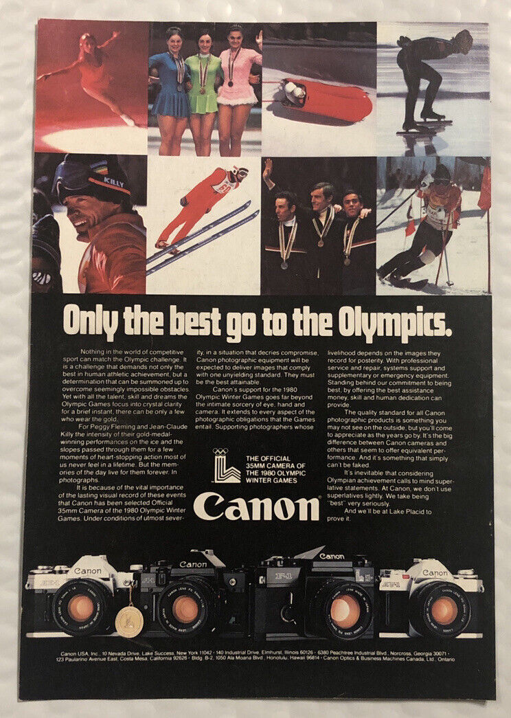 Vintage 1980 Canon Original Print Ad Full Page - Only The Best Go