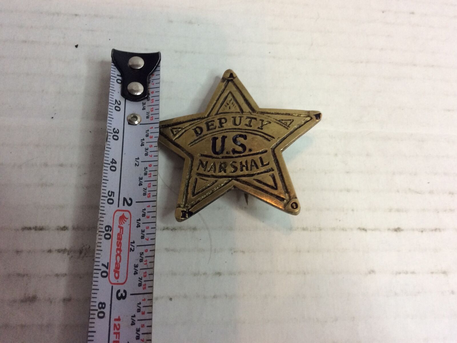 Vintage Obsolete Early 1900s DEPUTY MARSHAL Marked Parsippany NJ Star Badge