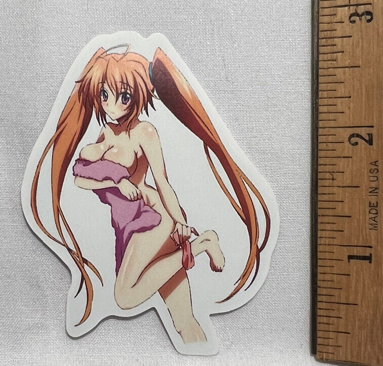 Sexy Anime Red Hair Towel Girl Waifu Laifu skateboard vinyl sticker decal Adult