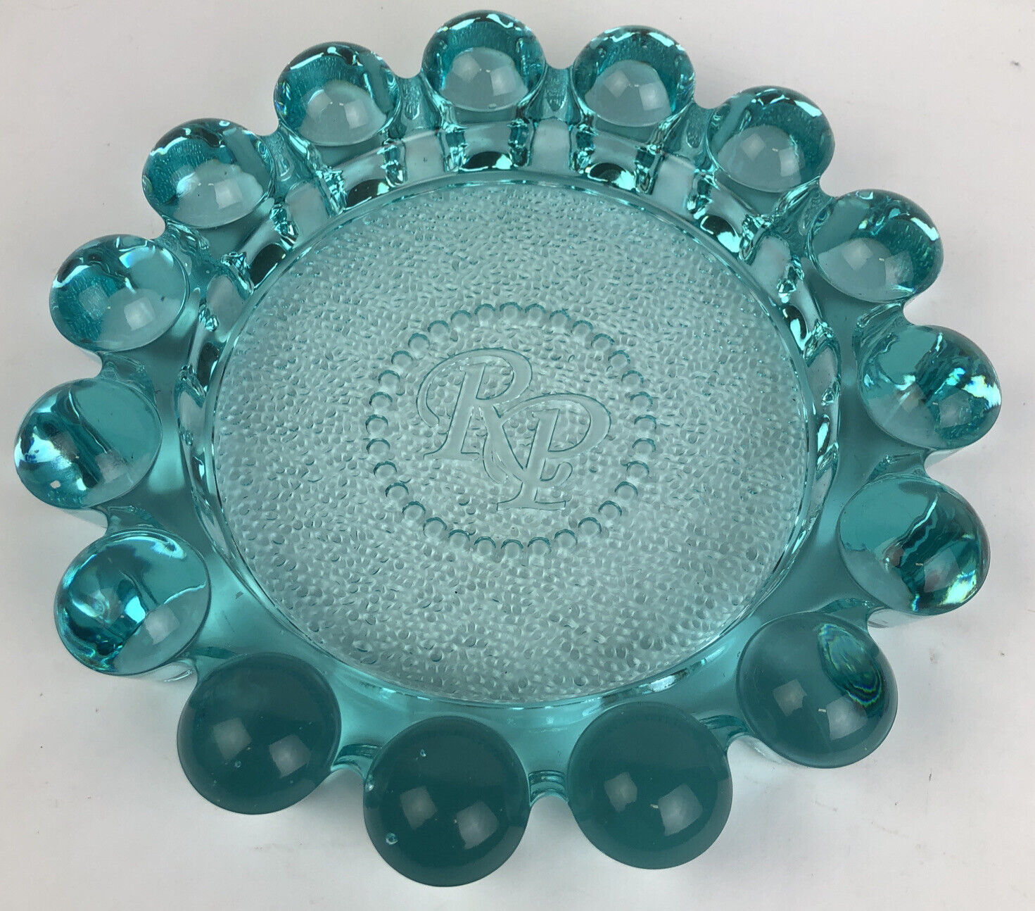 Rare Rocky Patel Luminoso Aqua Marine Glass Ashtray Gorgeous 10