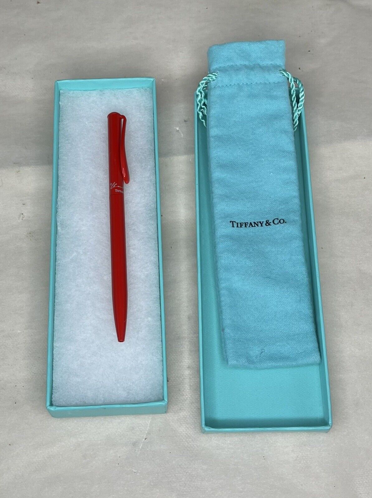 Tiffany & Co. Ballpoint Pen Red Enamel Elsa Peretti Used With Box/Velvet Pouch