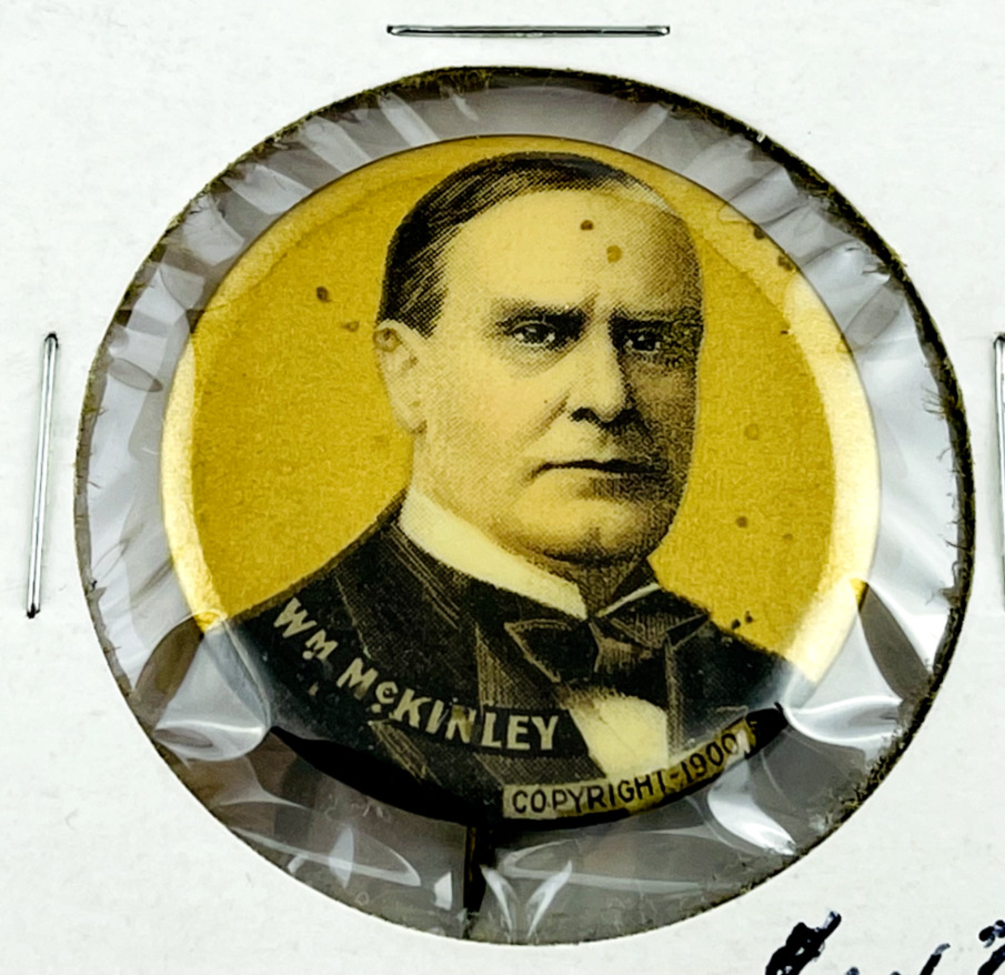 Antique W. M. McKinley Presidential Campaign Pin Button Gold Tone 1900