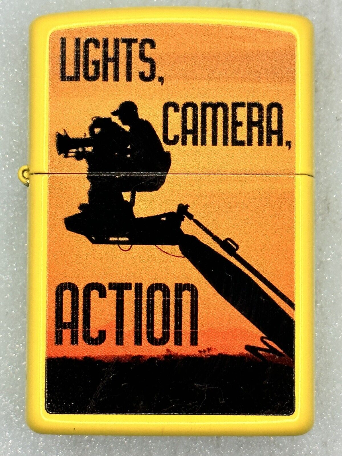 2017 Lights Camera Action Yellow Zippo Lighter NEW