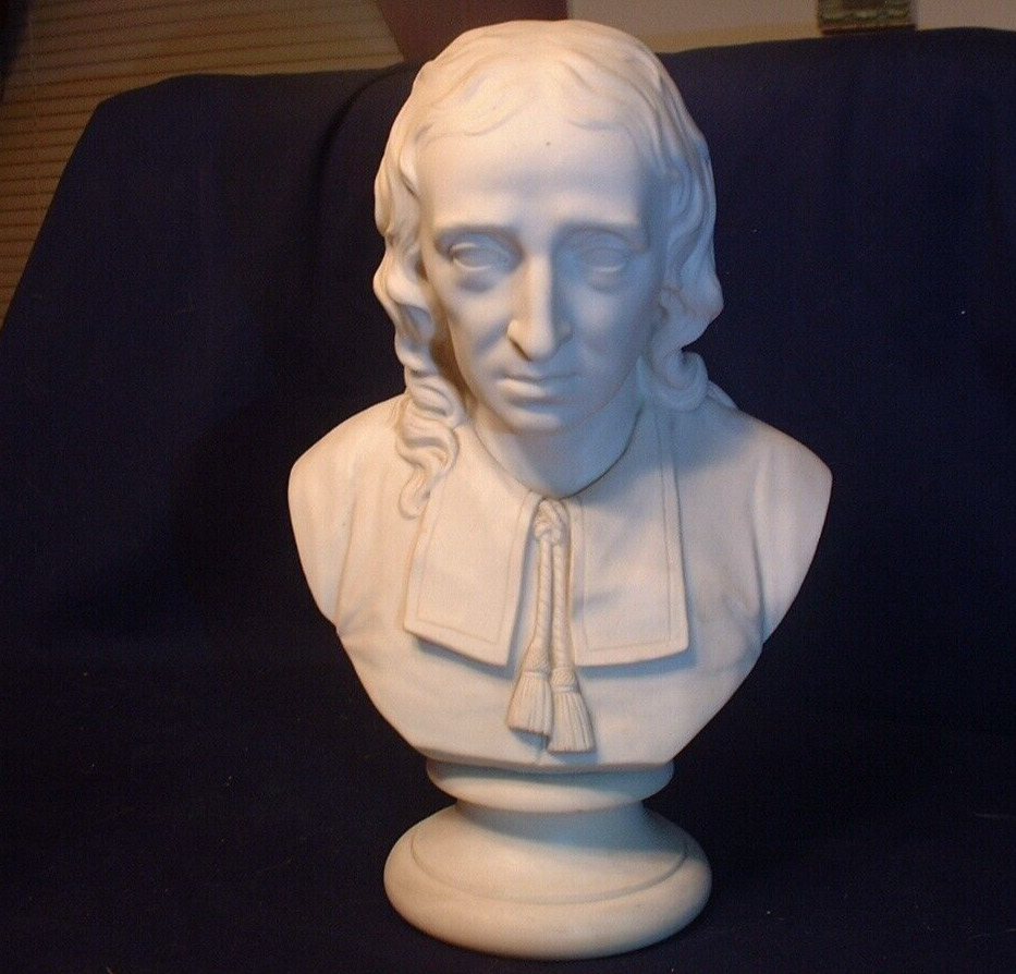 Wonderful E.W. Wyon's 19ThC Parian Porcelain Bust Sculpture of John Milton