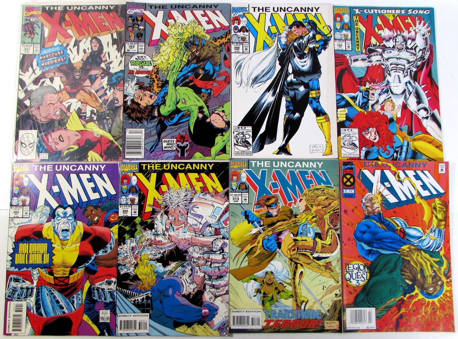 Uncanny X-Men Lot 8 #261,269,289,296,302,306,313,321 Marvel 1990 Comics