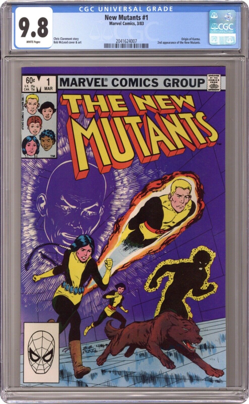 NEW MUTANTS 1983 1st Series #1D CGC 9.8 W/P🥈2nd APPEARANCE OF THE NEW MUTANTS🥈