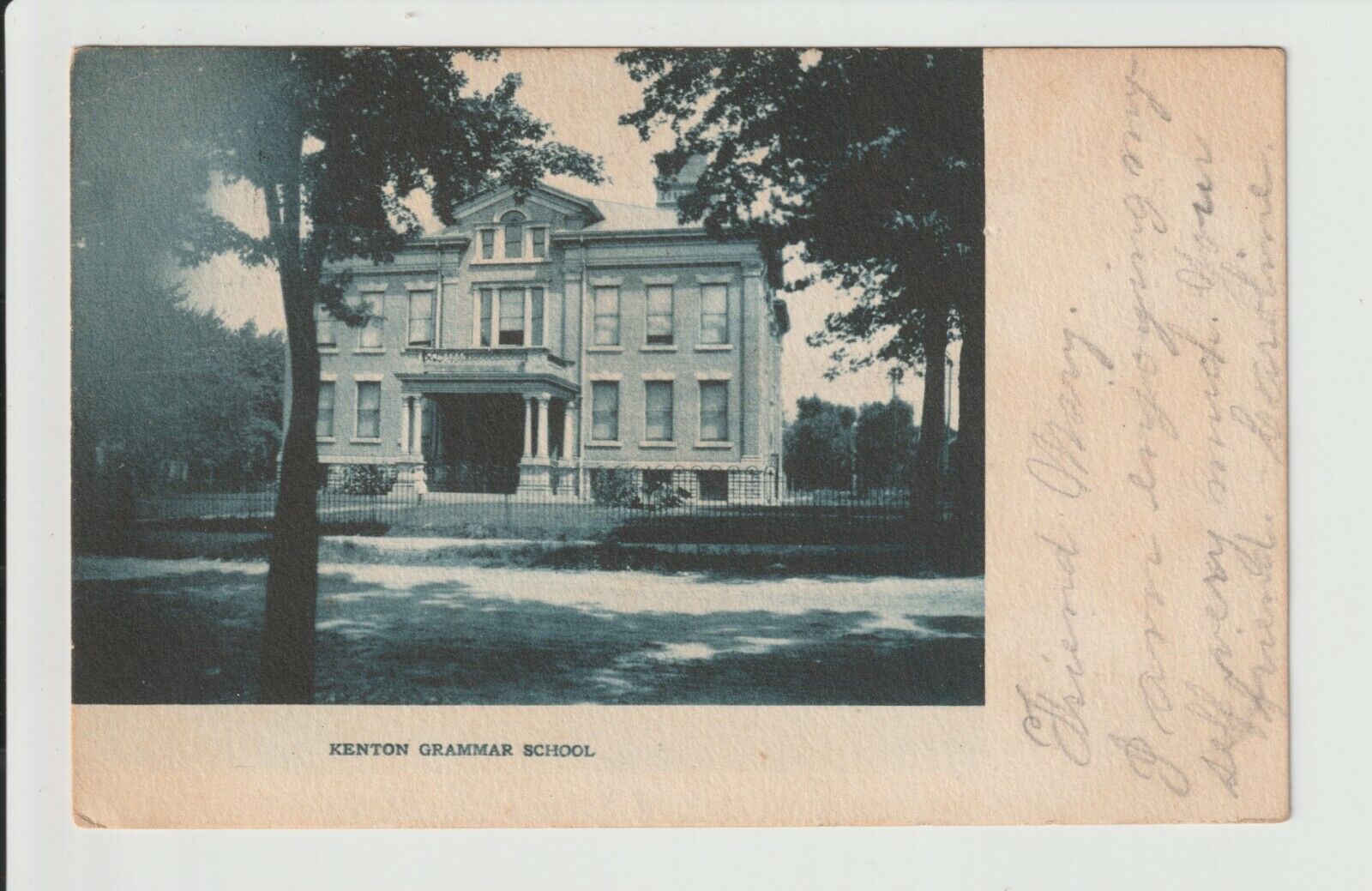 Kenton Pennsylvania Kenton Grammar School outside scene 1905 PA view POSTED card