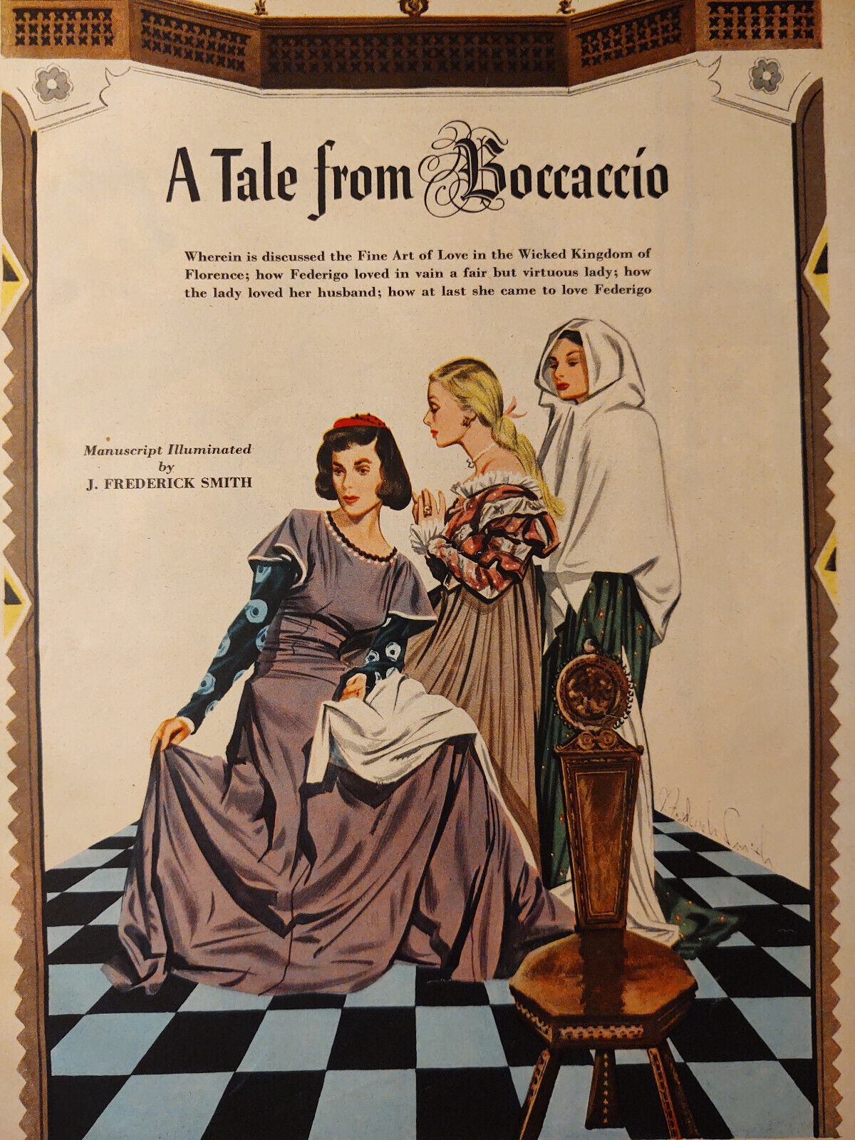 1947 Original Esquire Art J Frederick Smith Paintings A Tale From Boccacio