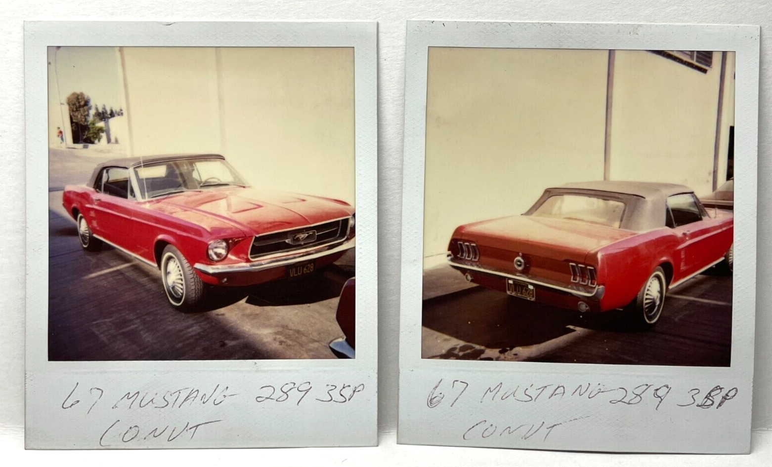 CC9 Photograph 1980\'s Polaroid Artistic 1967 289 35P Ford Mustang Convertible 