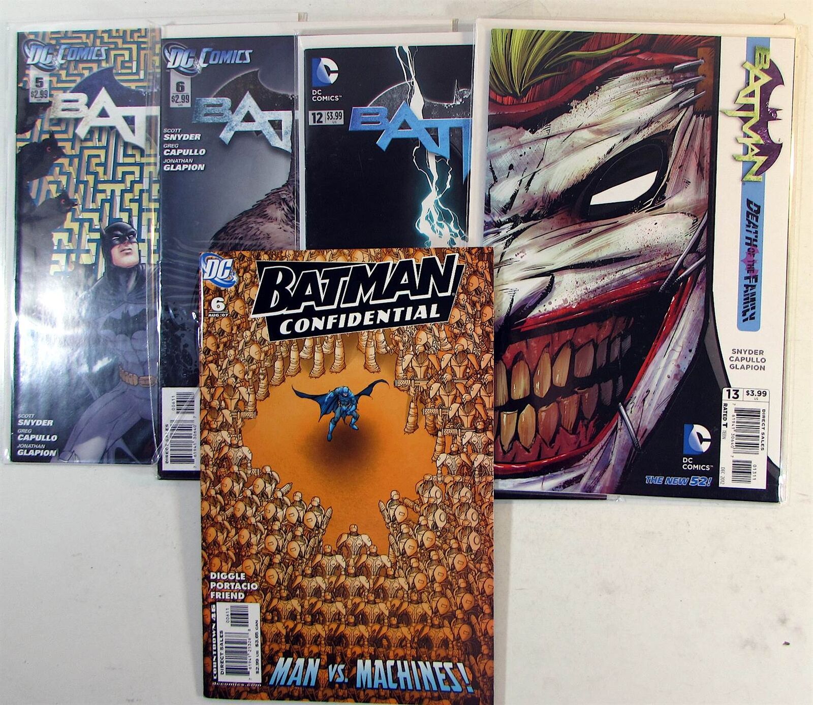 Batman Lot of 5 #5,6,12,13,Confidential 6 DC Comics (2012) 1st Print Comic Books