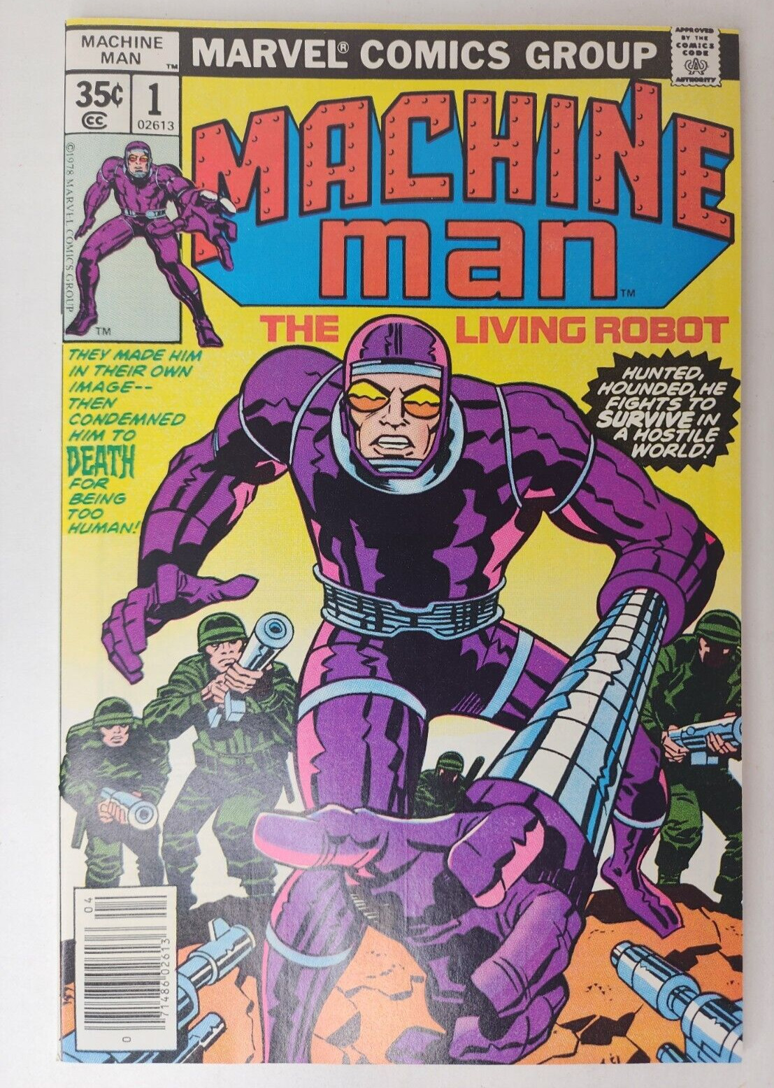 MACHINE MAN #1 THE LIVING ROBOT 1978 Vintage Marvel Comics Group