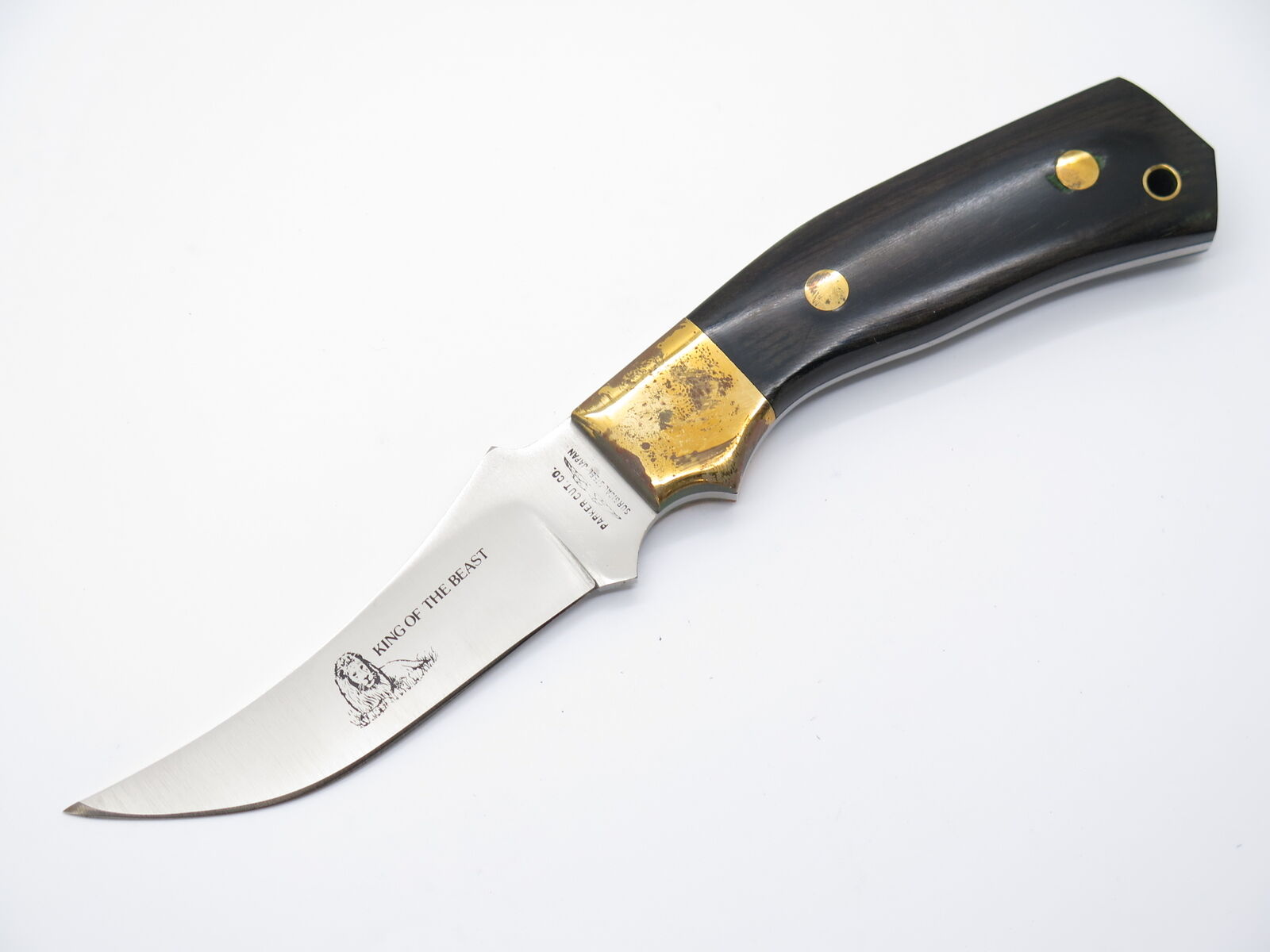 Vtg 1980s Parker Cut Co Tak Fukuta Seki Japan Fixed Clip Blade Hunting Knife