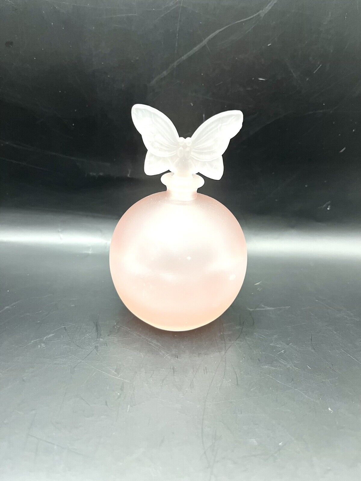 Vintage French Chamart Satin Glass Butterfly Perfume Cologne Bottle France