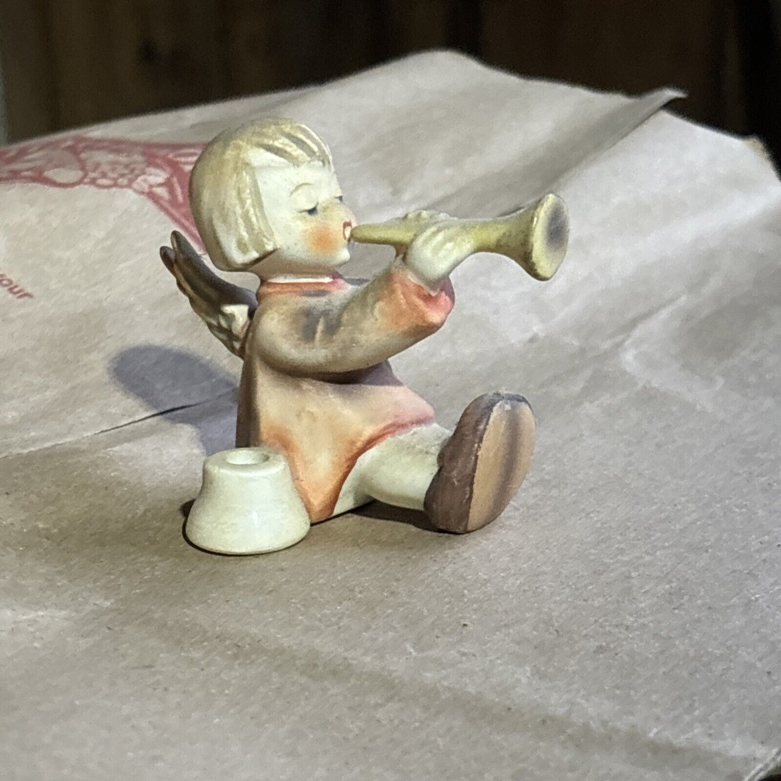 Vintage Hummel West Germany Little Gabriel Angel With Horn Figurine