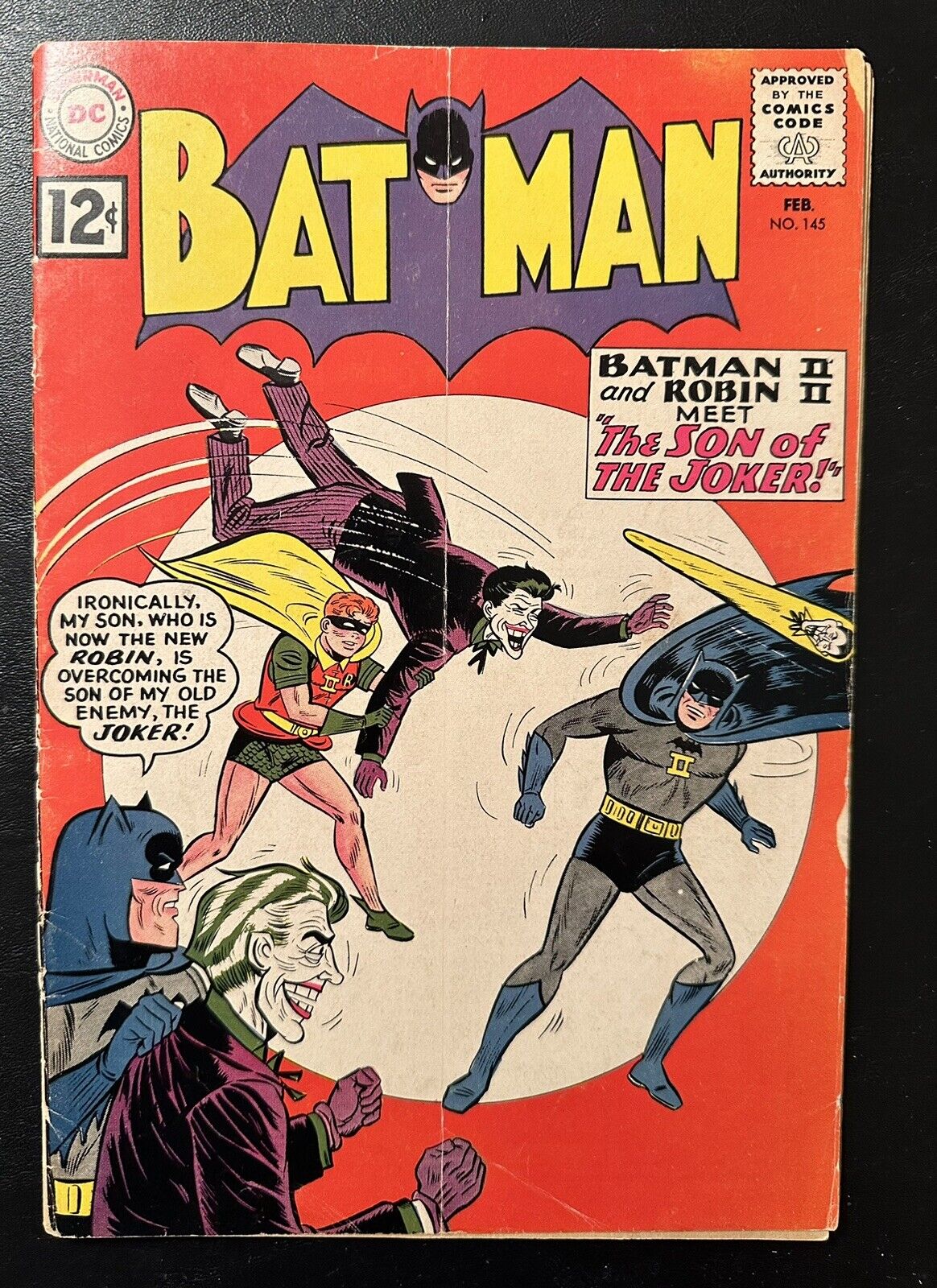 Batman #145 Son of Joker Cover 12 Center DC Comics 1962 - Detached Cover