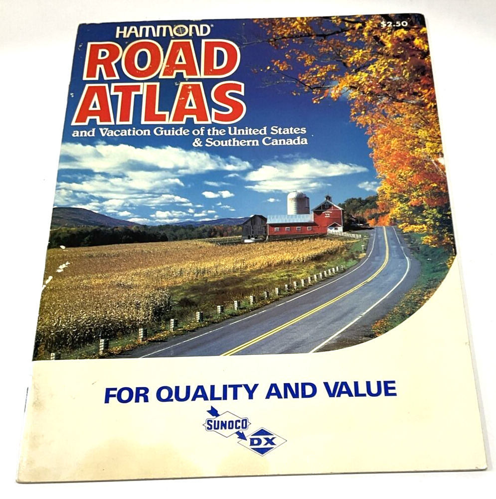 Vintage 1987 Hammond Road Atlas Vacation Guide United States & Southern Canada