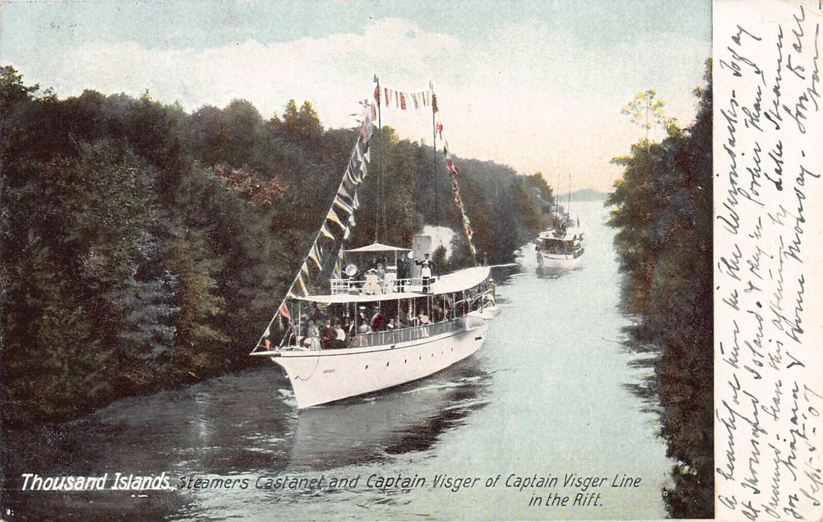 Thousand Islands Steamers Castanet & Captain Visger, 1907 Postcard