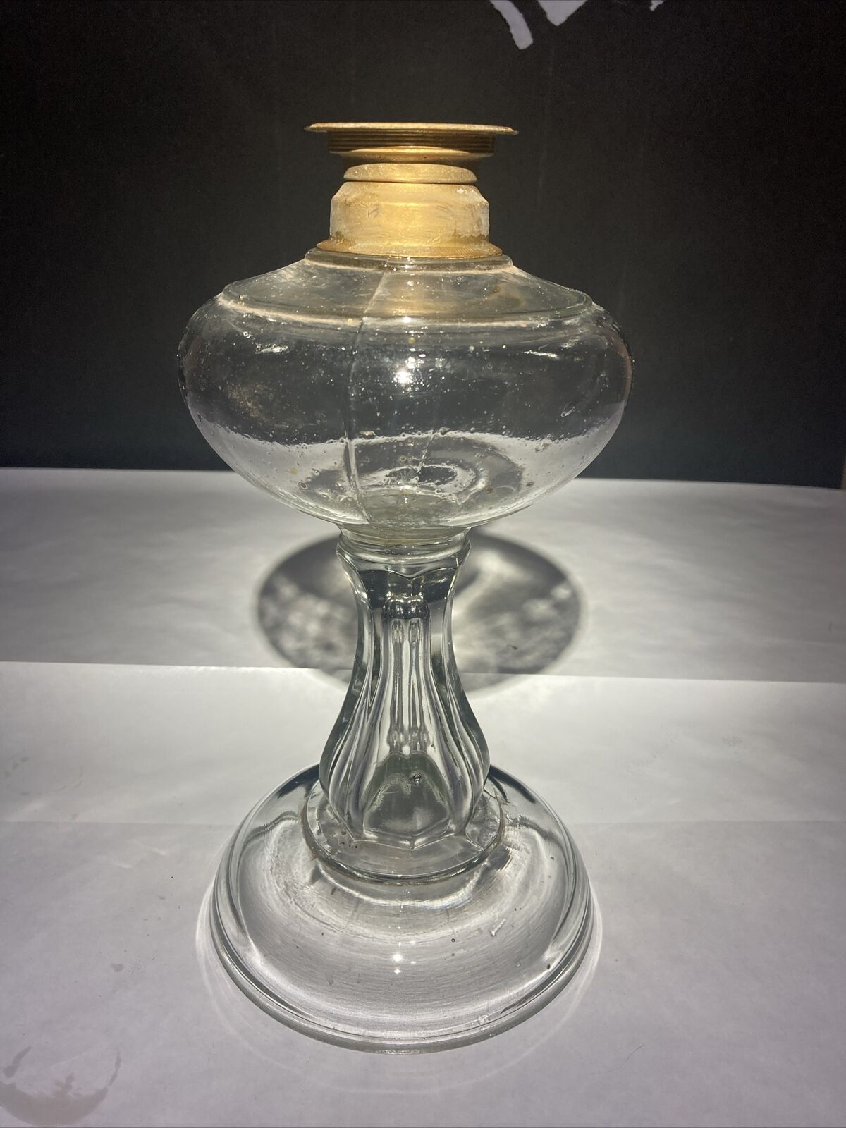 antique KEROSENE OIL LAMP SUN COLORED SIMPLE PATTERN