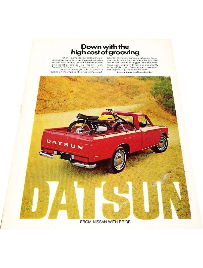 1972 Datsun Lil Hustler Pickup Truck -  Vintage Advertisement Car Print Ad J416