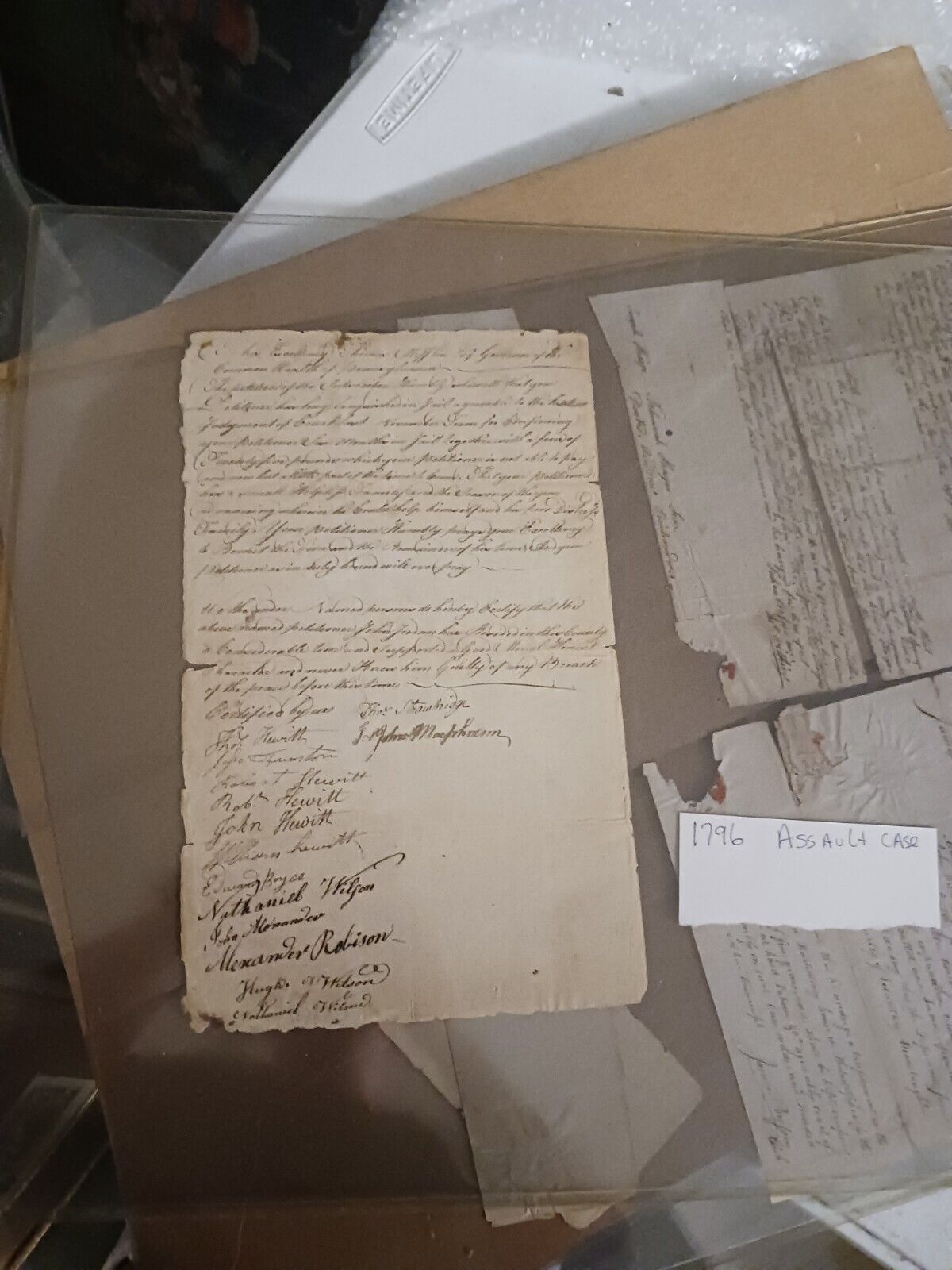 1796 Assault Case Document With Signatures