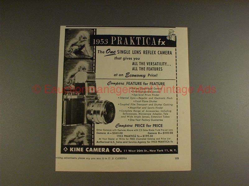 1953 Praktica FX Camera Ad - The One Single Lens Reflex