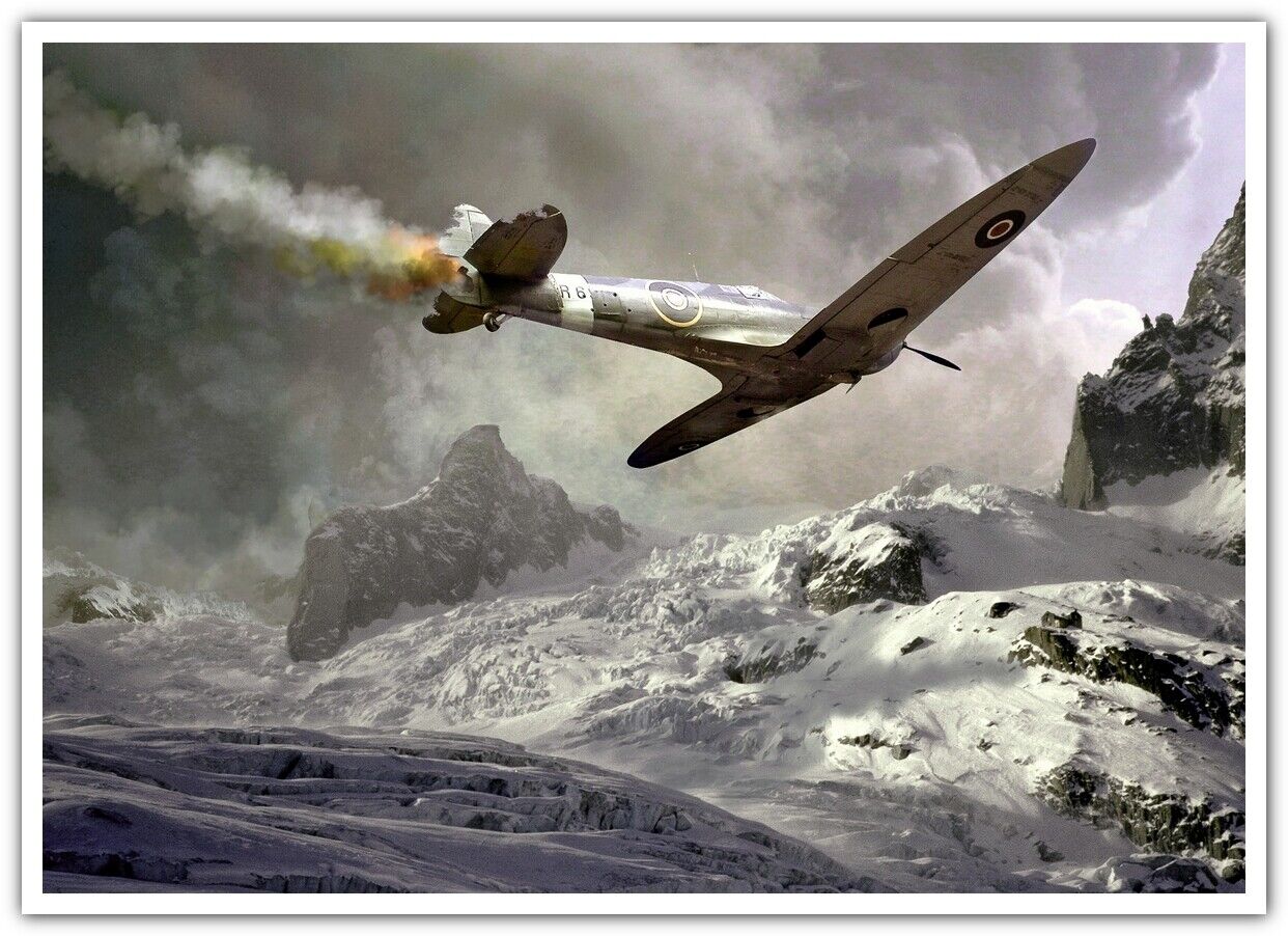 airplane vintage snow mountains military military aircraft vehicle British 3546