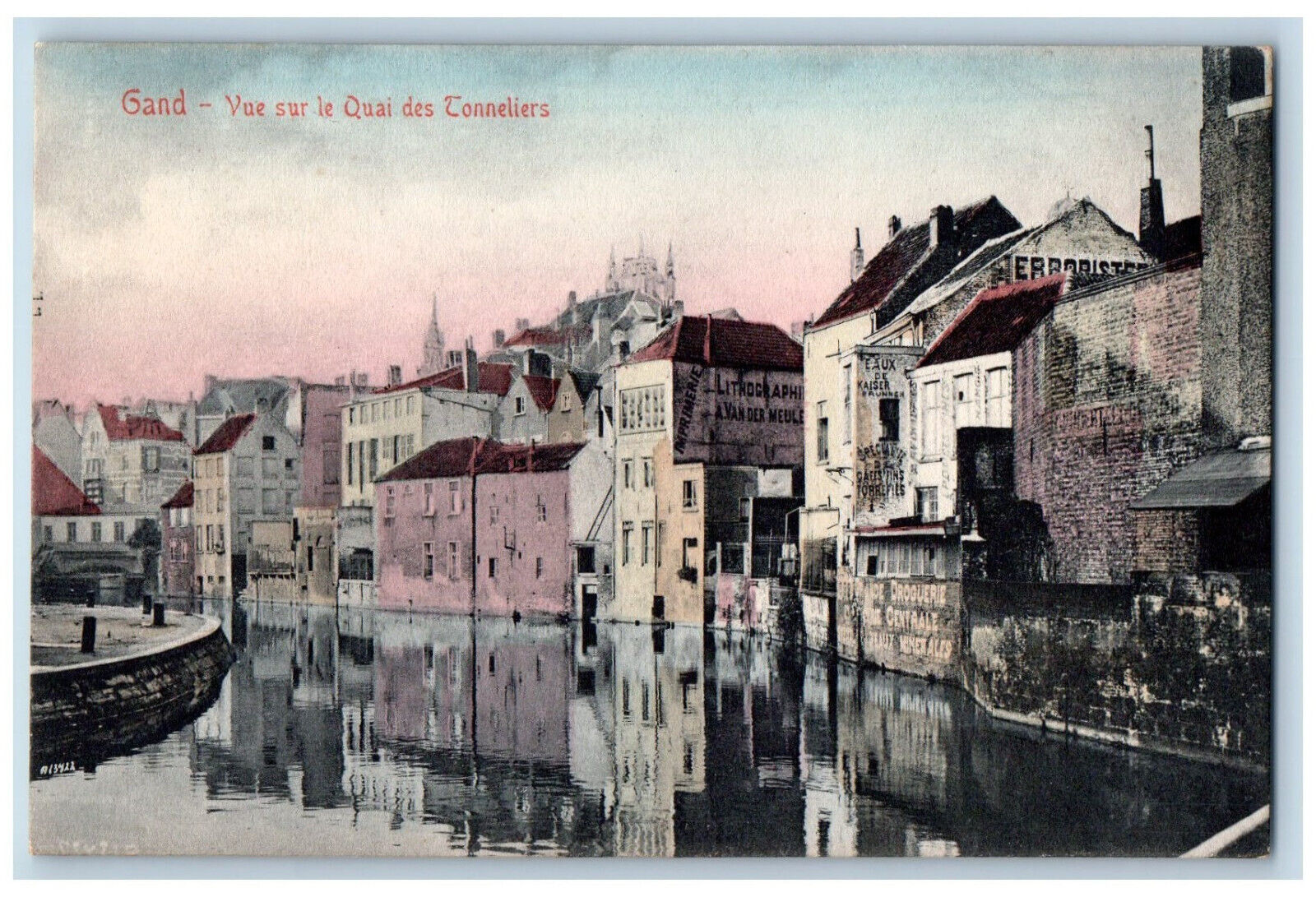 Ghent Belgium Postcard View of the Quai Des Tonneliers c1910 Unposted