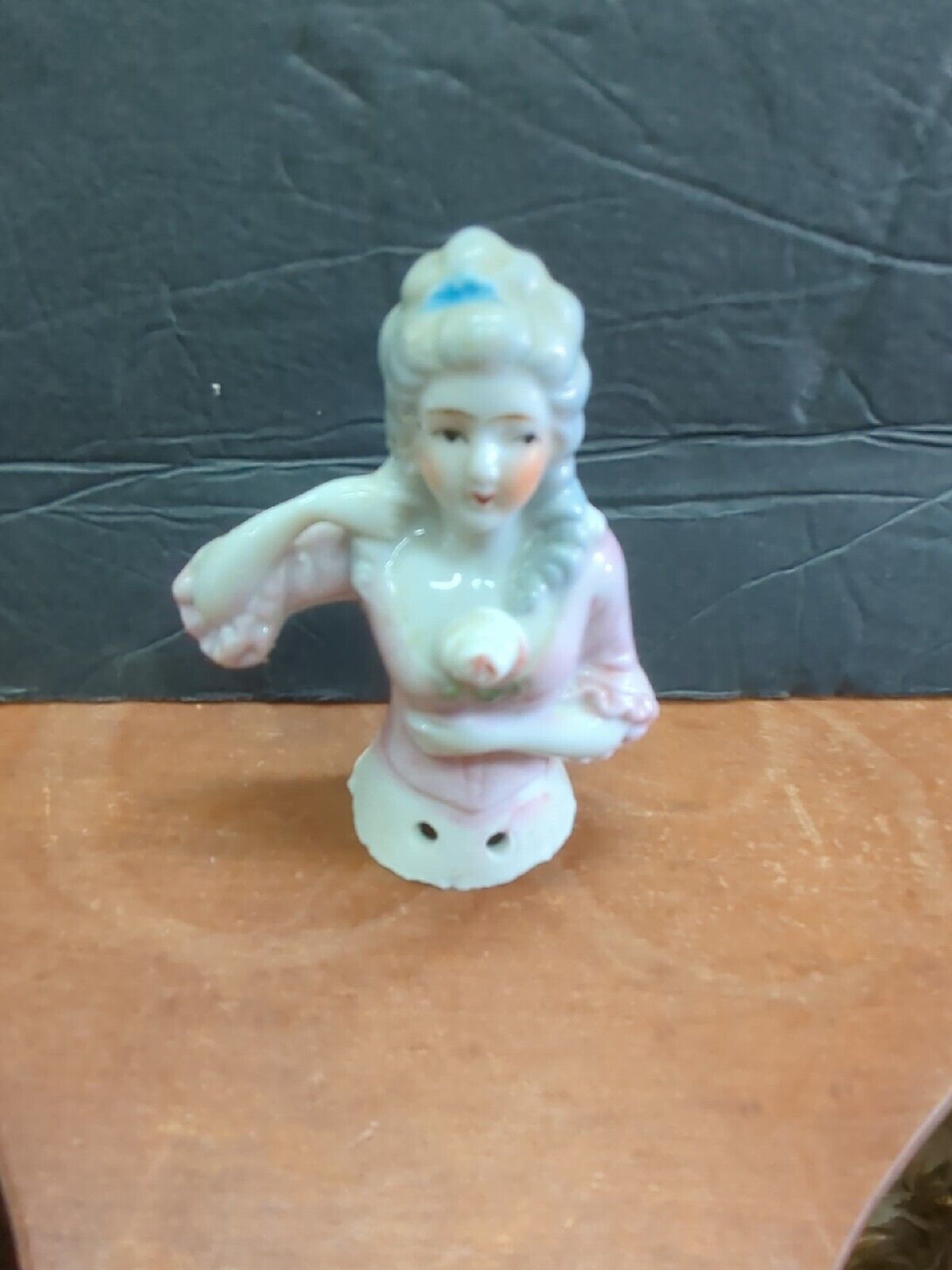 Antique Vintage Japanese Porcelain Arms Away Victorian Lady Half Doll