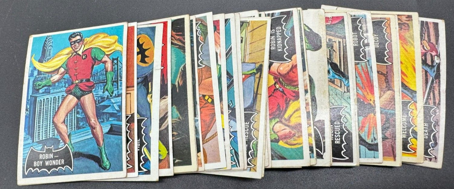 1966 Topps Batman - 1st Series/Black Bat/Orange back - 51/55 cards