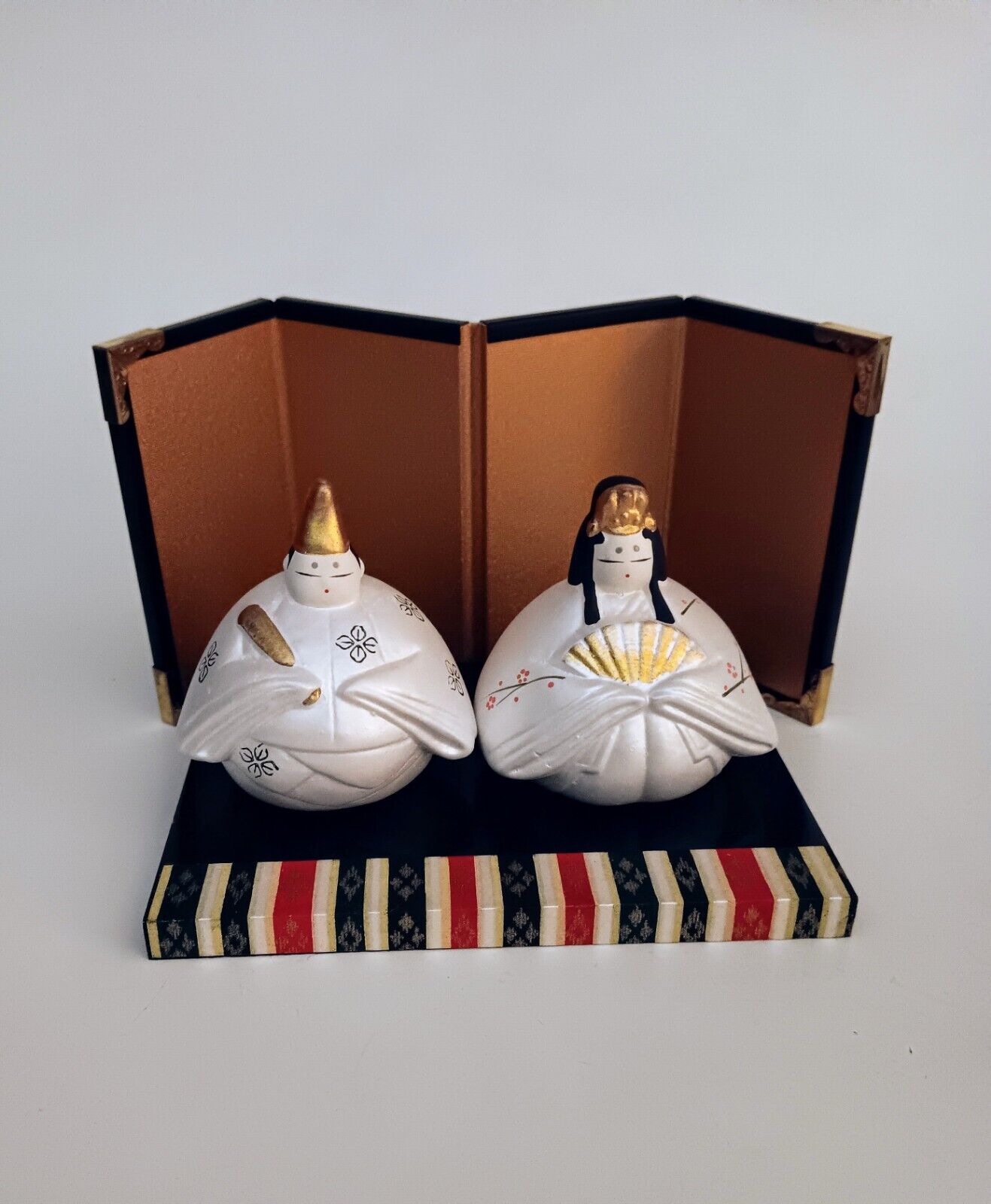 Vintage Ceramic Japanese Royal Wedding Couple Bells With Box NWOT