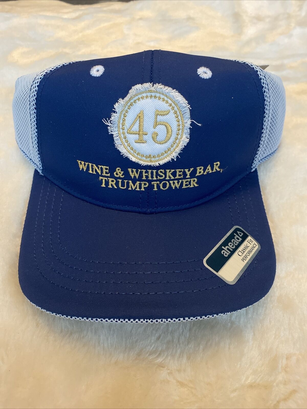 Trump Tower 45th President Blue Hat Wine Whiskey Bar Not Available Public RARE