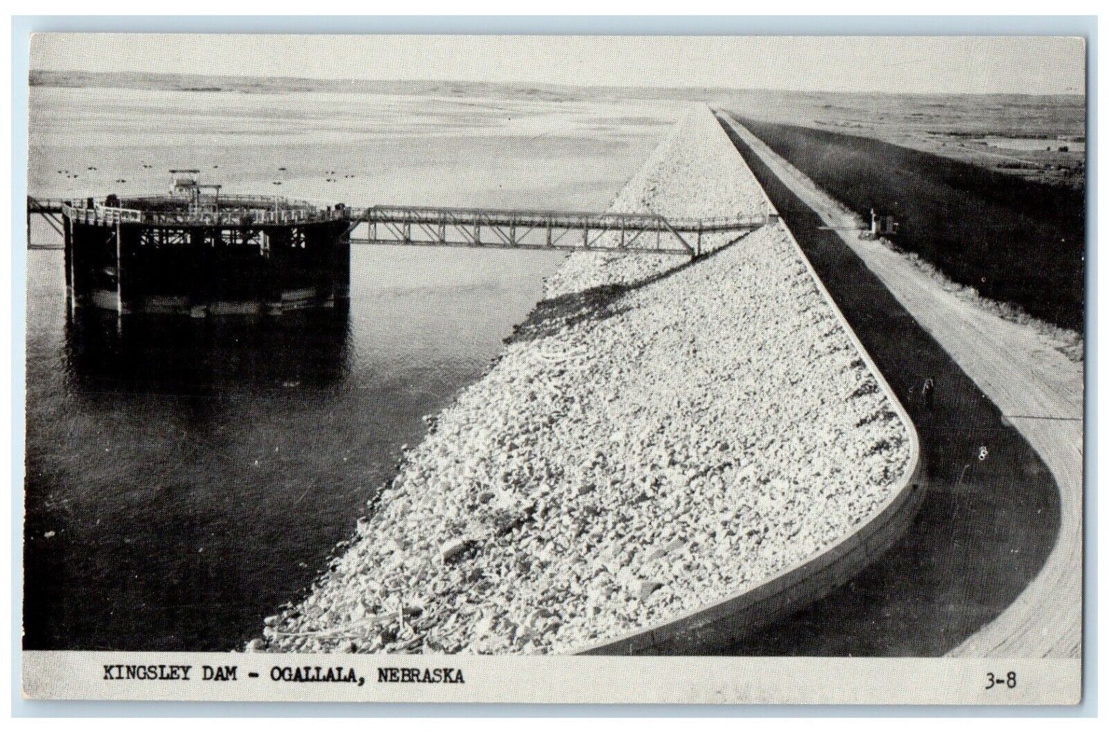 c1940 Kingsley Dam Exterior View Ogallala Nebraska NE Vintage Antique Postcard