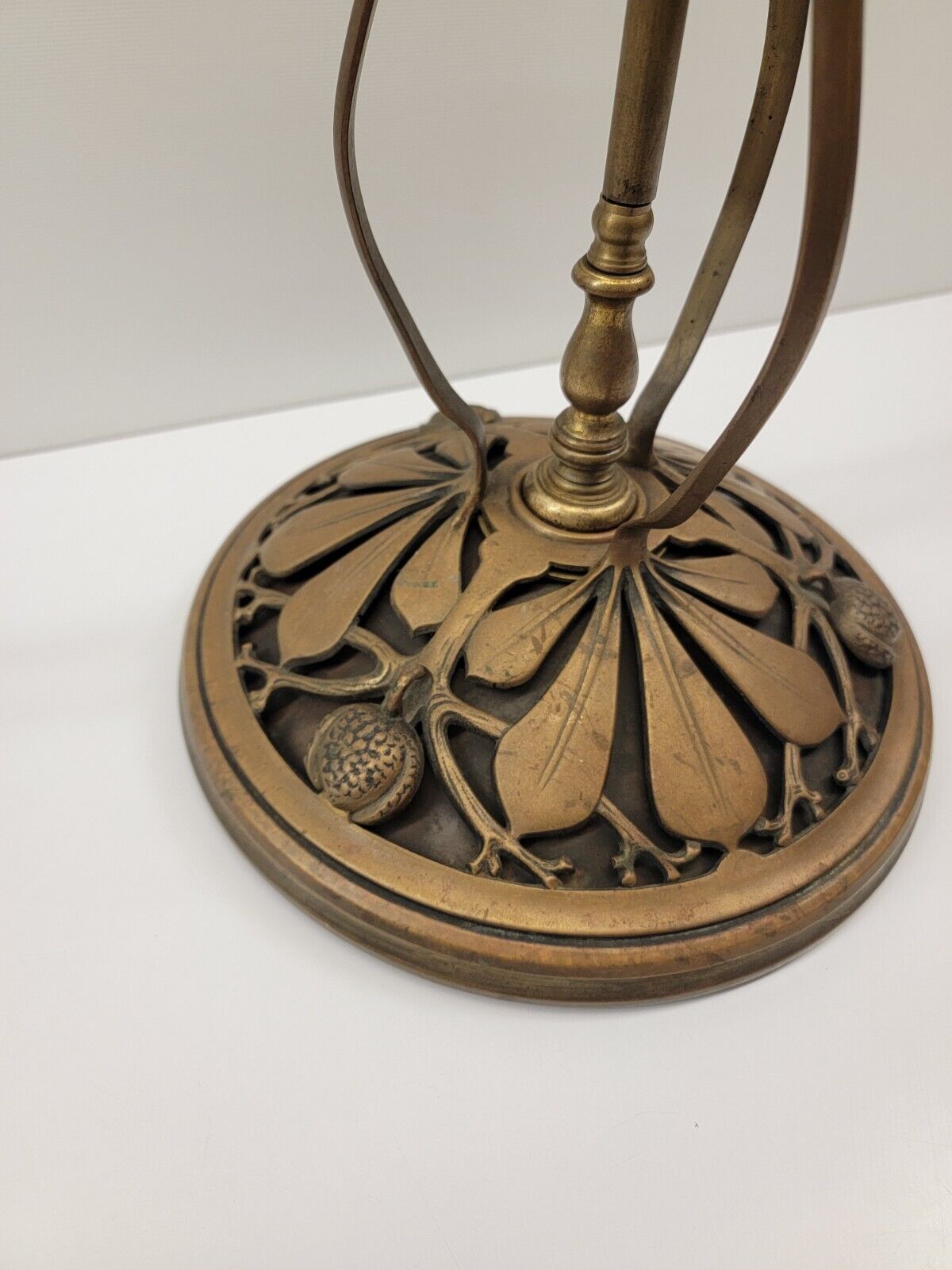 An Austrian Secessionist Brass Table / Floor Lamp Base & Post - \