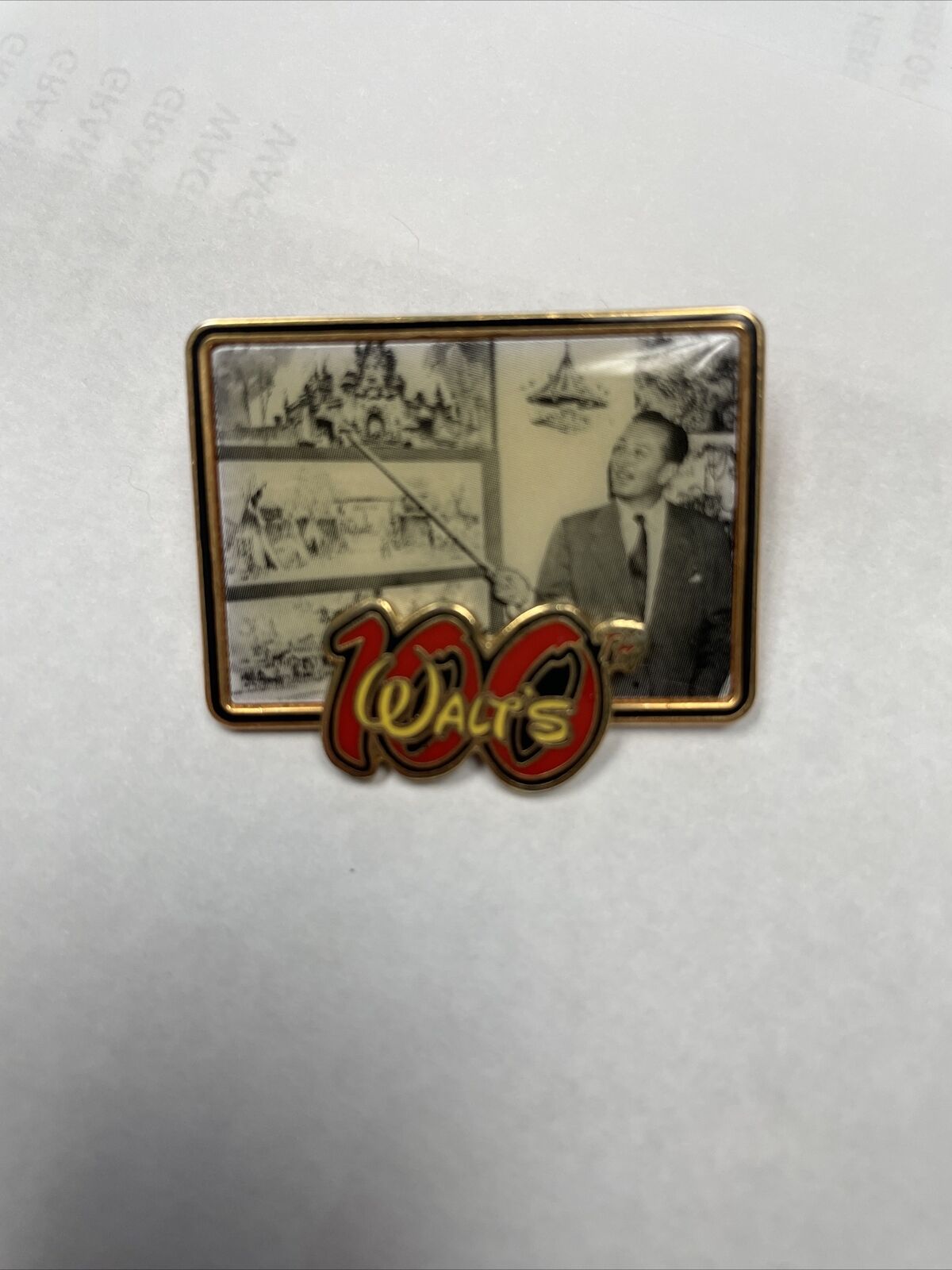 Vintage Rare Old Walt Disney 100 Birthday Pin Picture Frame Series