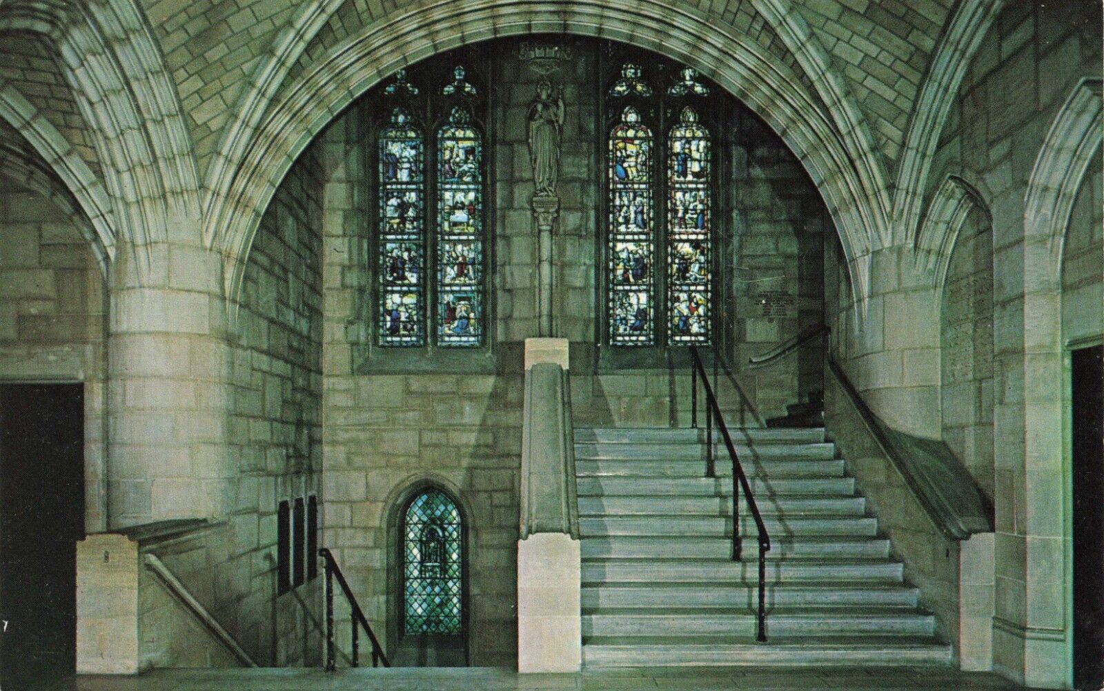 Postcard Flemish Windows Narthex Riverside Church New York City NY