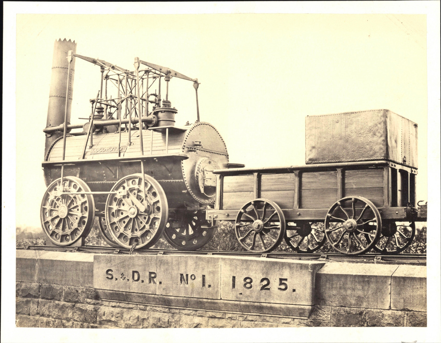 Darlington Locomotive Number 1, Vintage Print, ca.1880 Vintage Print D
