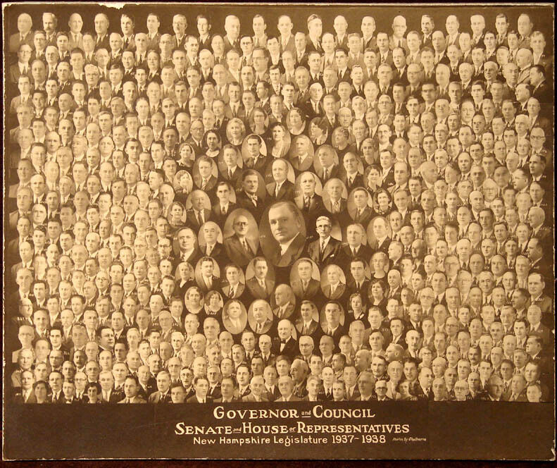 1937-1938 NEW HAMPSHIRE GOVERNOR COUNCIL SENATE & REP CABINET PHOTOGRAPH