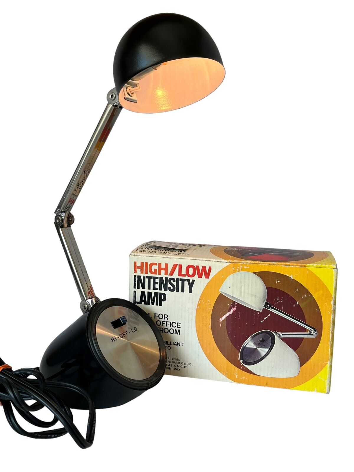 Prestigeline Adjustable Table Lamp High Low Intensity Desk Lamp Vintage MCM