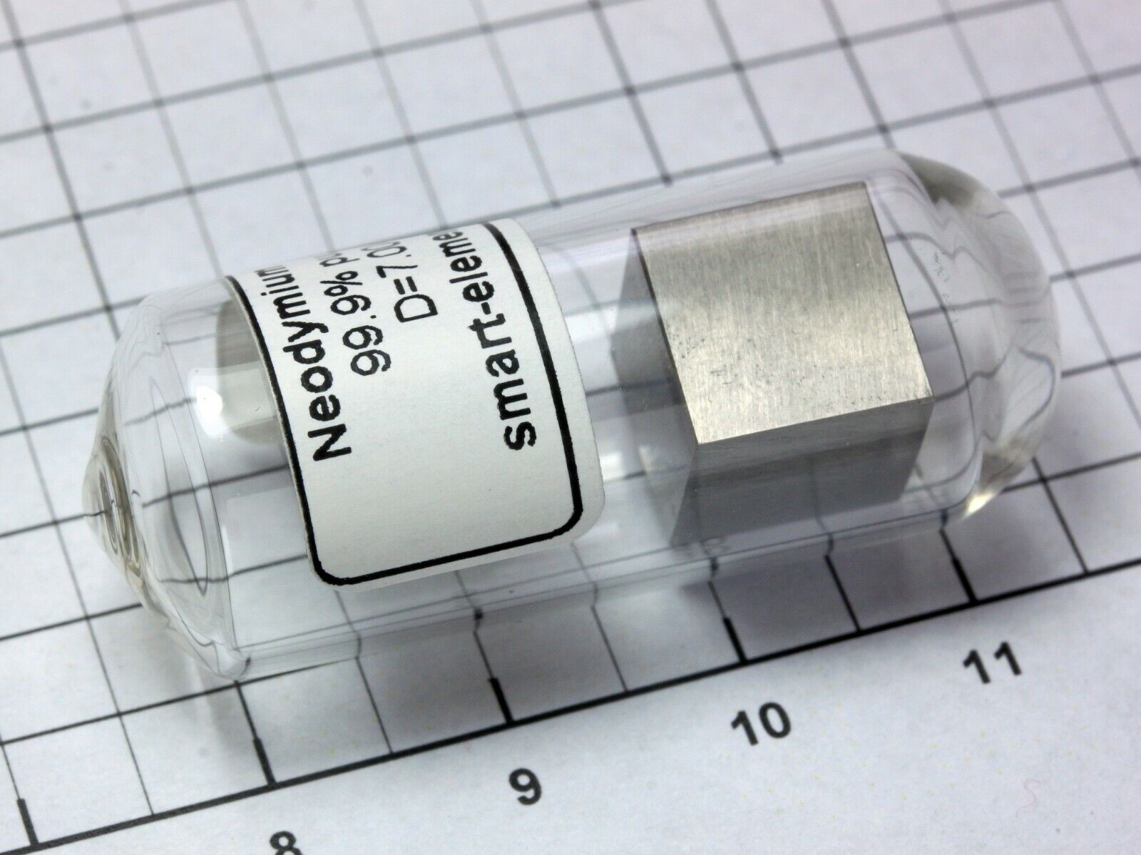 Neodymium metal density cube high precision 10x10x10mm - Rare Earth collection