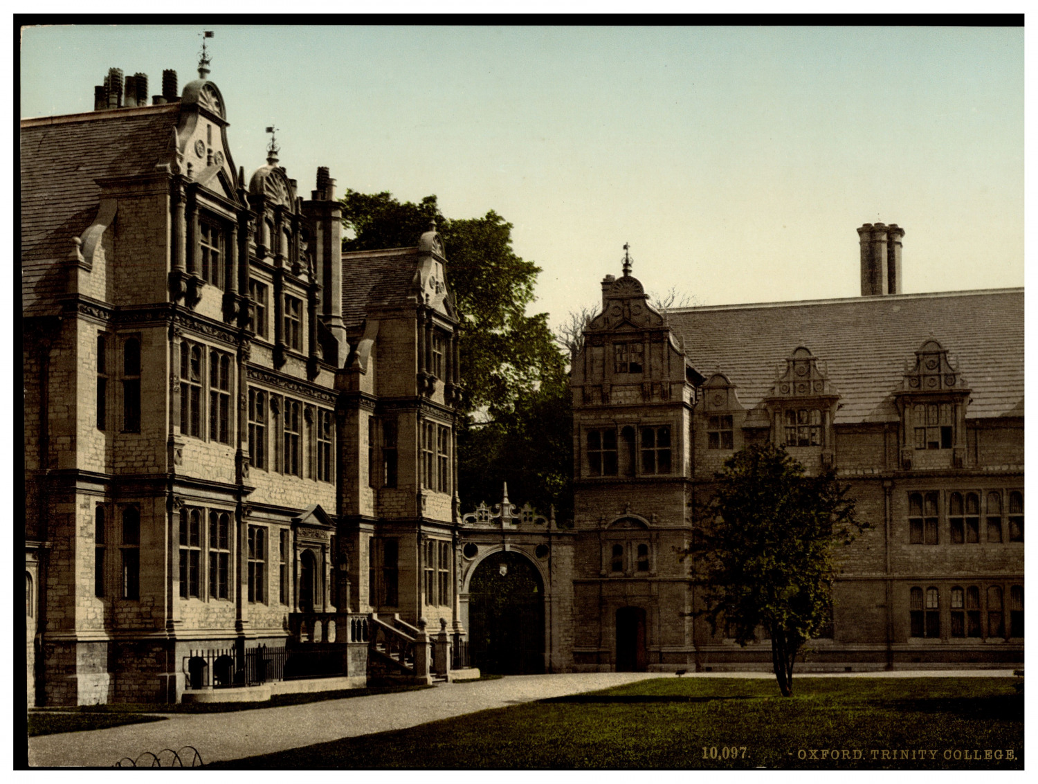 England. Oxford. Trinity College. Vintage Photochrome by P.Z, Photochrome Zurich