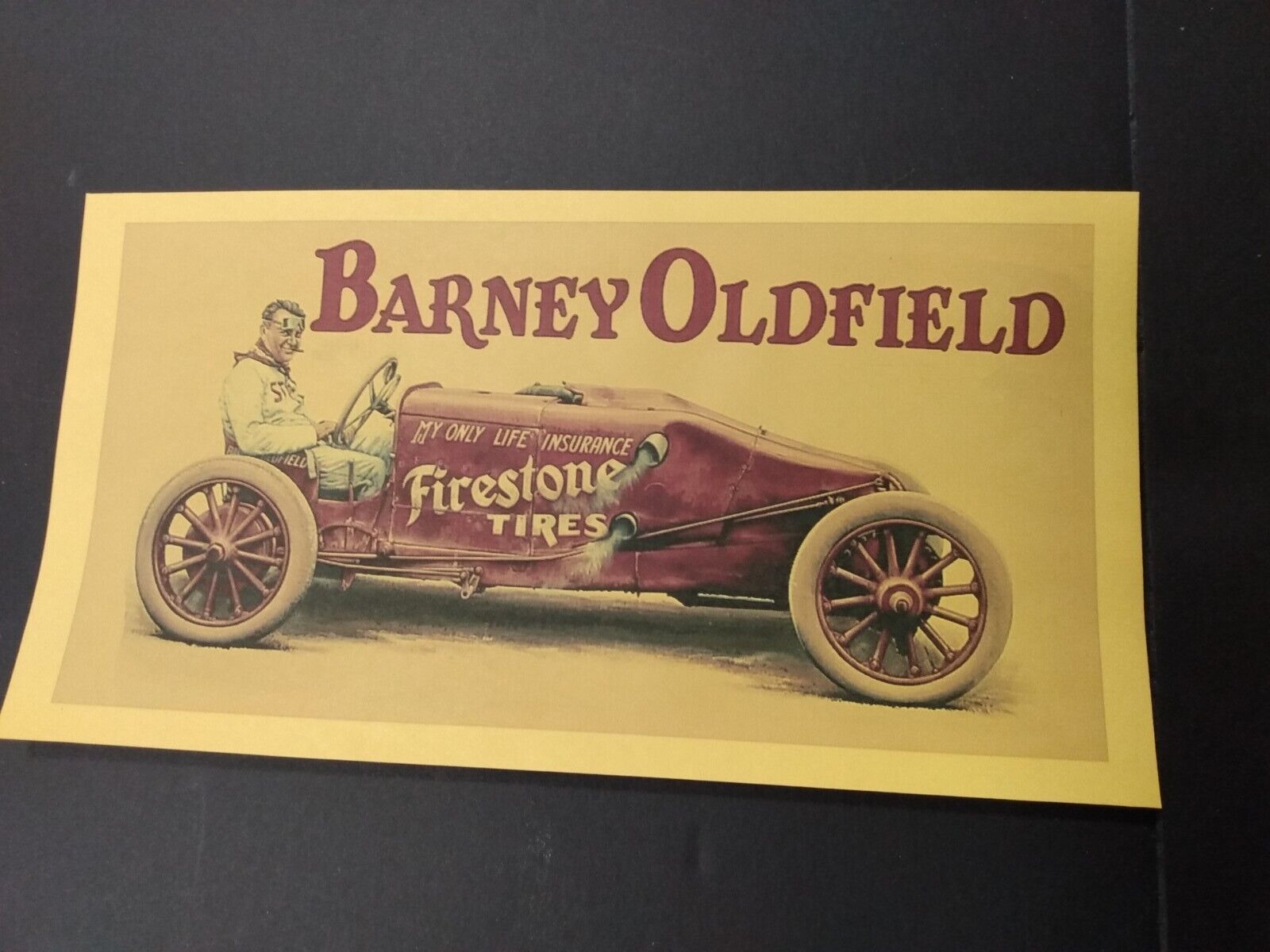 1900s Barney Oldfield  Auto Races Firestone Tires Adv