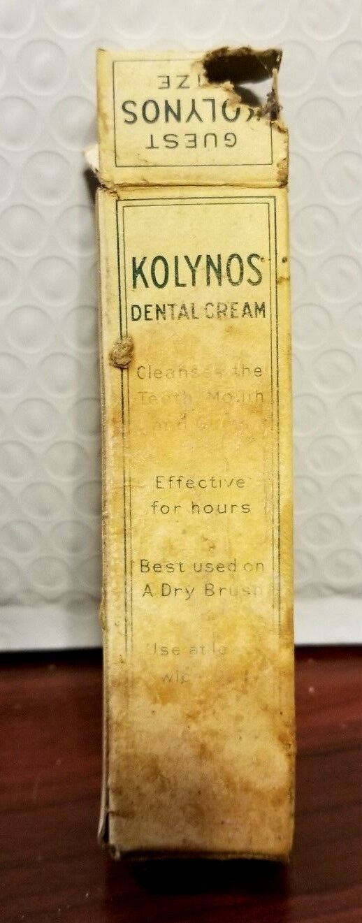 Kolynos 43243 Vintage Dental Cream Professional Sample Box Tube and Paper