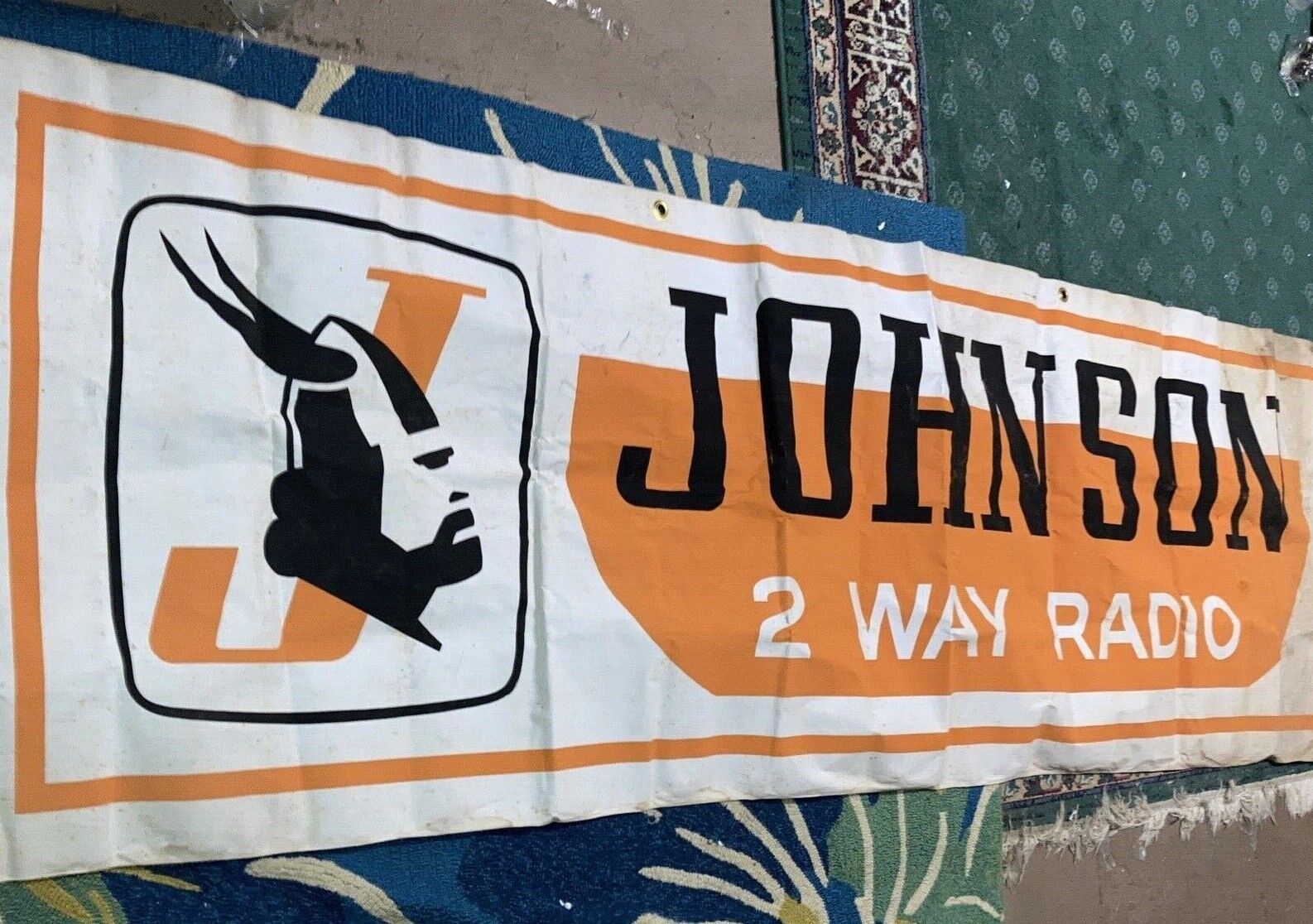 Vintage Johnson 2 Way Radio Banner  - Viking CB HAM Radio Dealer Advertisement