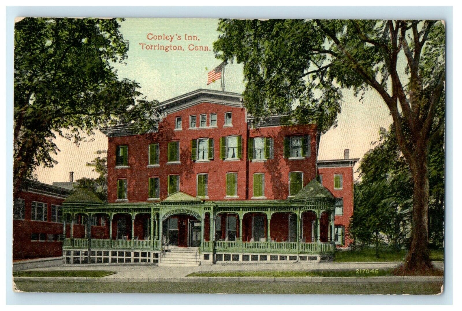 c1910 Entrance Of Conley Inn Building Torrington Connecticut CT Antique Postcard
