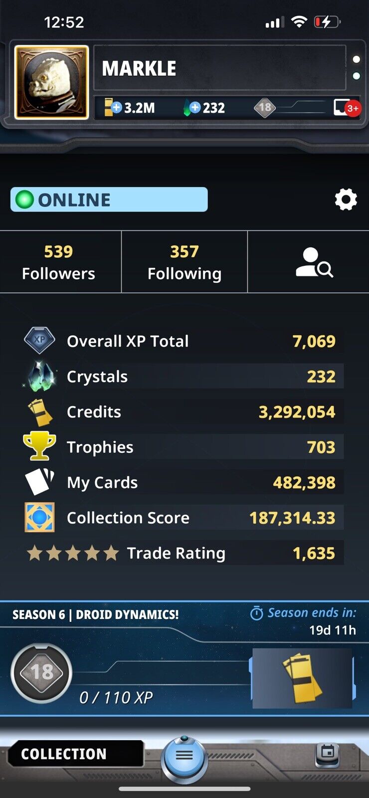 Entire Topps Star Wars Digital Card Trader Account TOP 5% 187,314K SCORE Day 1