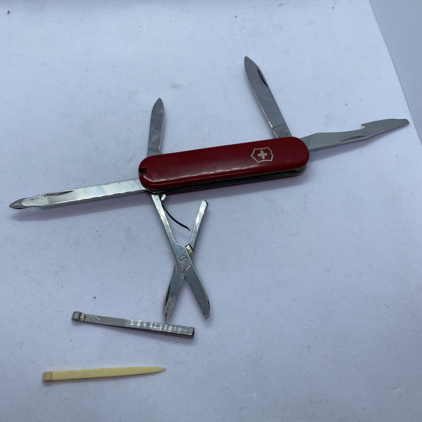 #756 Red Victorinox Swiss Army Executive Knife - Orange Peeler Tool Rare