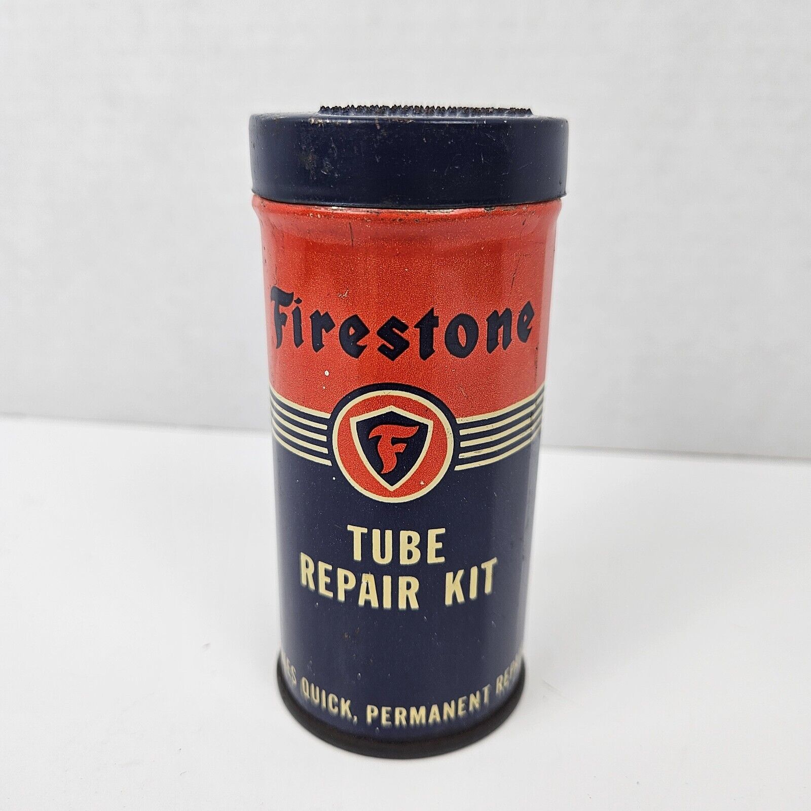 Vintage Large Firestone Tube Repair Kit Can