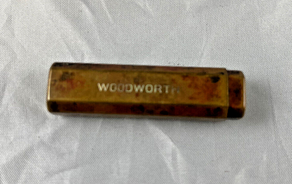 Vintage Woodworth Fianc`ee Brass Push-up Lipstick Tube Rare💋