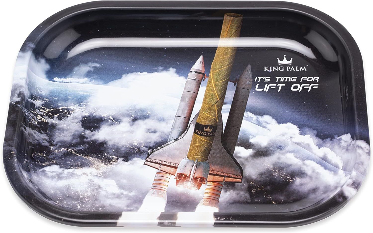 King Palm | Metal Rolling Tray | Smoke Accessories | Lift Off | 7 x 5.5 Inch